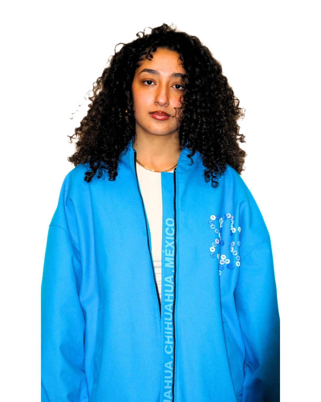 BUTTON FLOWER BOMBER JACKET