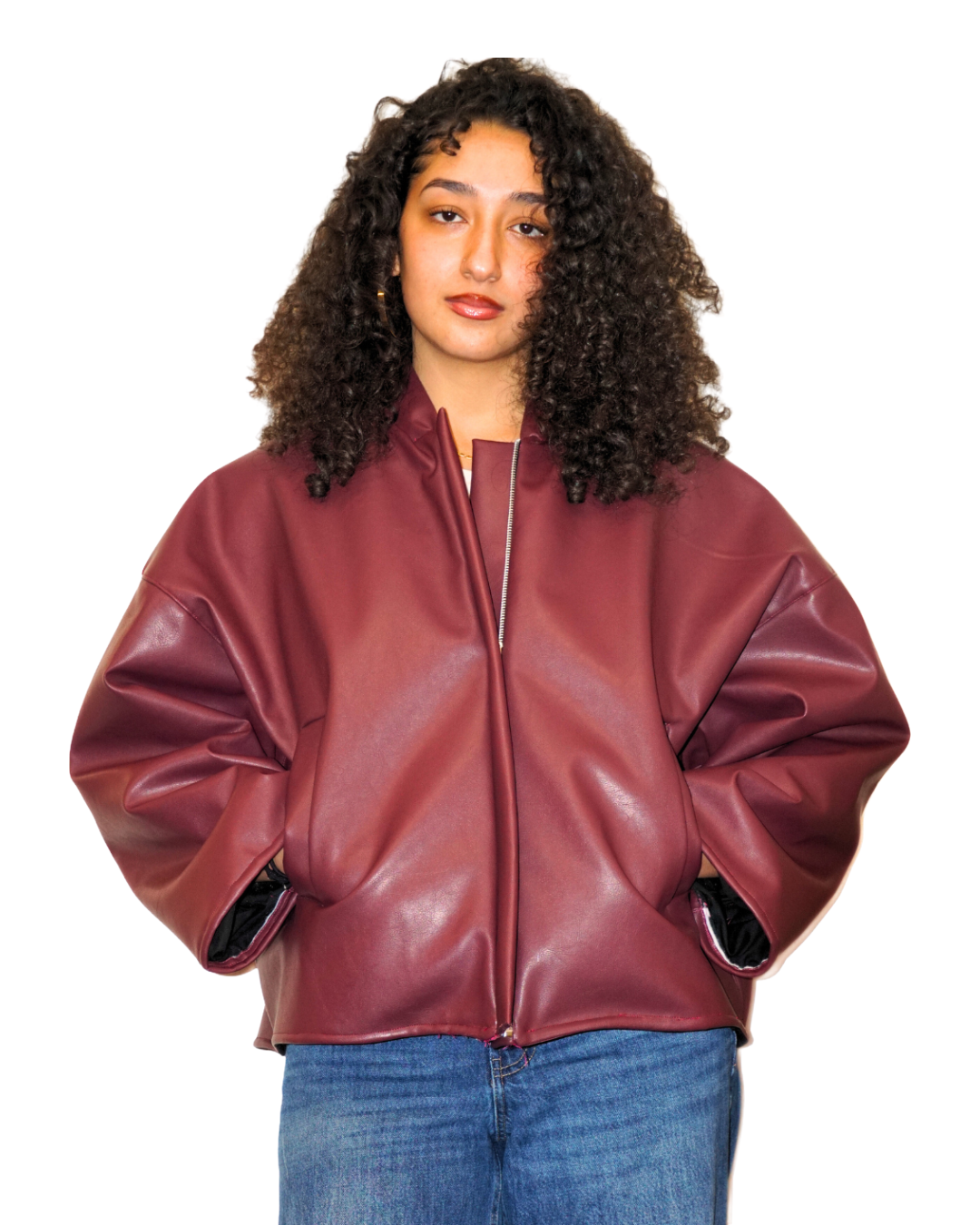 LEATHER BOMBER JACKET