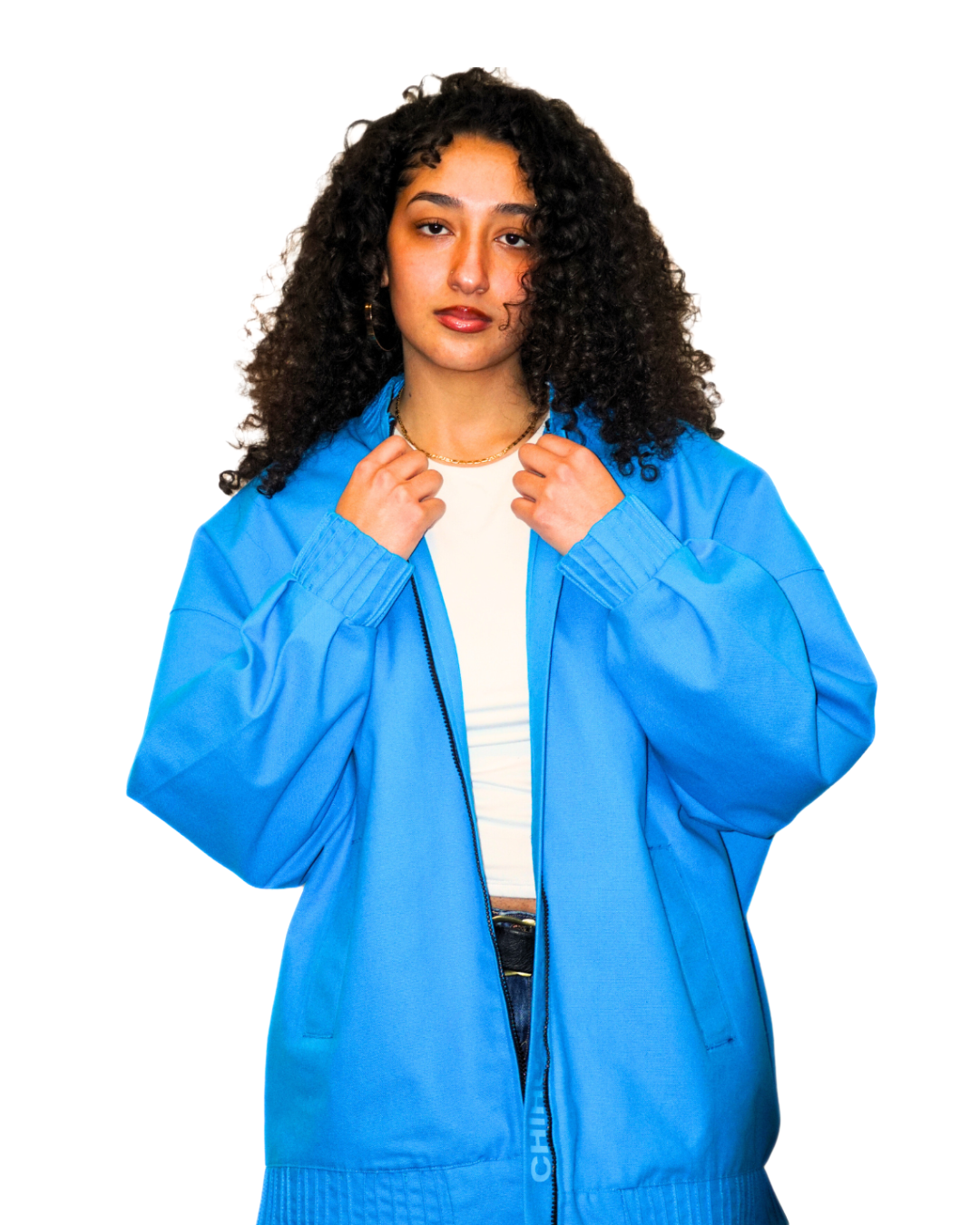 BUTTON FLOWER BOMBER JACKET