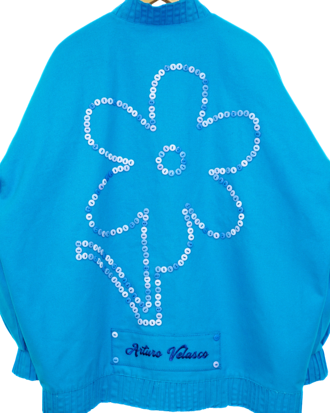 BUTTON FLOWER BOMBER JACKET